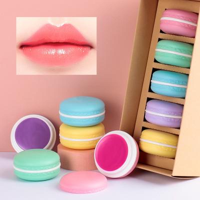 China Hot Selling Cute Vegan Macarons Moisturizer Lips Care Private Label Logo Flavors Organic Lip Blam Custom Cosmetics for sale