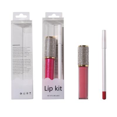 China Matte Liquid Lipsticks Waterproof Label Lip Liner Pencil Lipstick Set Custom Logo Diamond Tube Makeup Vendors Private Wholesale for sale