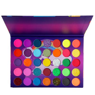 China Logo Makeup Packaging High QualityEye Waterproof Custom Eyeshadow Palette Glitter Colorful Neon Makeup Palette for sale