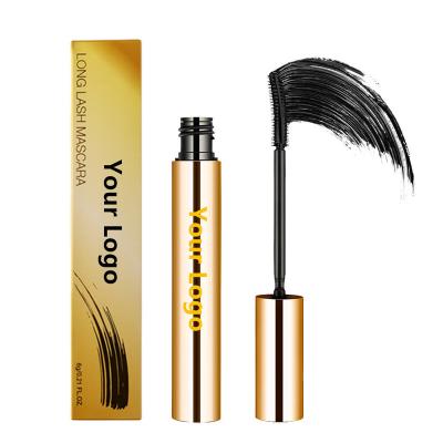 China Wholesale Custom Black Waterproof Vegan Mascara Tube Private Label 4D Gold Mascara Waterproof Makeup for sale