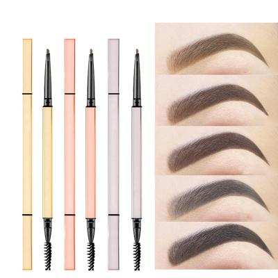 China Wholesale Waterproof Thin Eyebrow Pencil Private Label Cosmetics Eyebrow Enhancers With Makeup Pen Custom Retractable Brush Logo for sale