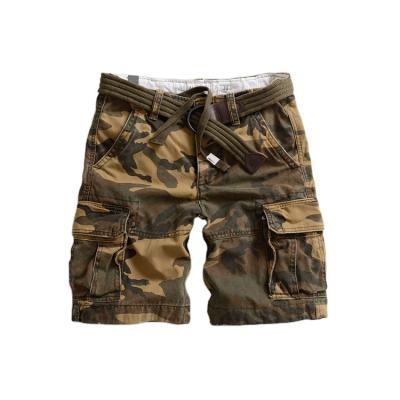 China Anti-wrinkle customized 170 button front multi-pocket high quality outdoor camouflage cargo shorts made in china for sale