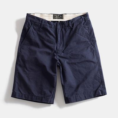 China Anti-wrinkle casual shorts for men 100 cotton twill custom side pockets in solid color mens shorts pants for sale