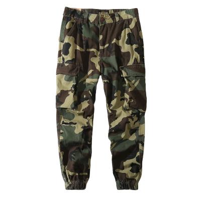 China Camouflage High Quality Anti-Wrinkle Color Color Elastic Waist Men's Casual Cargo Pants Cargo Pants for sale