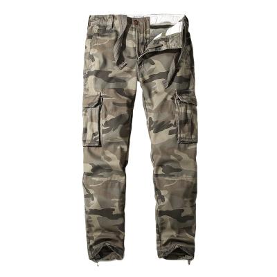 China Anti-wrinkle Outdoor Mens Camouflage Multi-pocket Plus Fleece Cargo Pants for sale