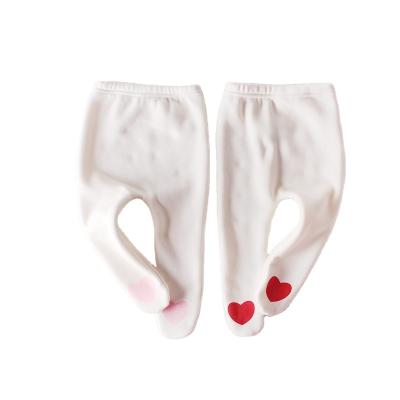 China Pantyhose 2022 Plus Fade Proof Ins Autumn And Winter Baby Cute Colored Velvet Leggings Cotton All-match Heart Shaped for sale