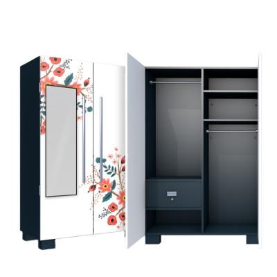 China Almirah Expandable Wardrobe Furniture 2 Door Metal Bedroom Used Wardrobe for sale