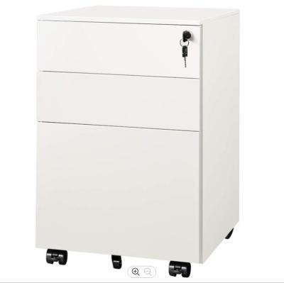 China 3 Drawer Adjustable Movable Metal (Height) Steel Pedestal Mobile Filing Cabinet for sale