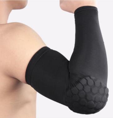 China Universal Honeycomb Sponge Extended Arm Guard Honeycomb Elbow Pads Anti-collision High Elastic Fitness Arm Support for sale