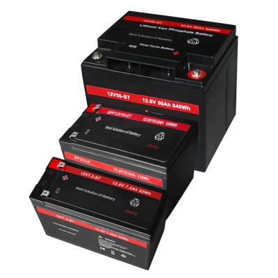 China Bateria Lifepo4 recarregável 12v 50ah 7,5ah 10ah 640wh para aplicações externas à venda