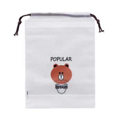 China BIODEGRADABLE Custom Frosted PE Drawstring Bag For Towels, Socks for sale