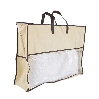 China Recyclable Pillow Cover Packaging Bag With 2 Handles for sale