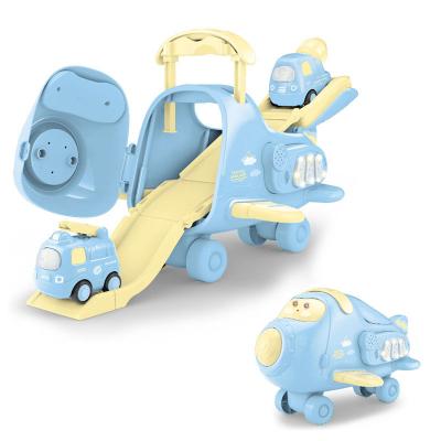 China Educational Game Carryover Plane Railway Set Parking Car Racing Track Toy With Music Light for sale