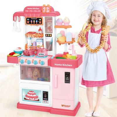 China Kitchen Set Toy Preschool Toy Music Light Color Changing Food Sprayer Water Table with Ice Cream Holder for sale