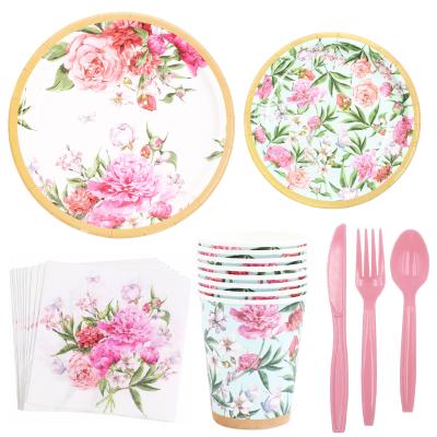 China Kiaye Birthday 16 Hawaiian Guests Outdoor Party Flower Girl Birthday Party Decoration Tableware Supplies for sale