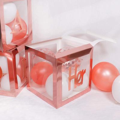 China Custom Festival Decoration 6 Pcs Letters Gender Reveal Baby Shower Wedding Happy Birthday Balloon Box Decorations for sale