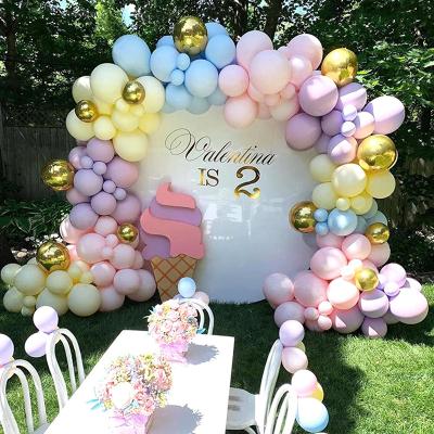 China 122PCs Wedding Party Pink Disposable MacaronBalloon Garland Balloon Arch Set Decorations for sale