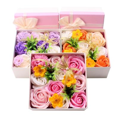 China Assets; Fashionable Gift Box for Valentine and the Gift Rose Soap Flower Set Wholesale Blue Red Christmas for sale