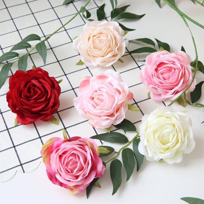 China Kiaye's New Large Environmentally Friendly Colorful Artificial Silk Flower Rose Flower Heads Wedding Party Decoration Supplies for sale