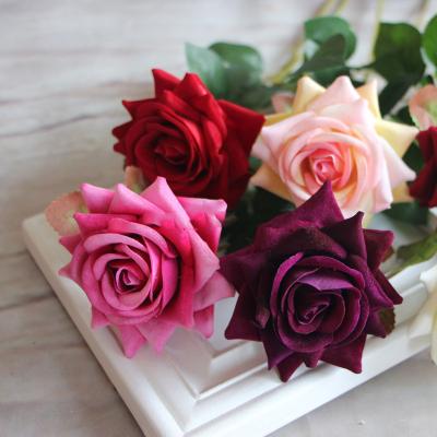 China Hot Selling Kiaye Cheap High Quality Colorful Flower Bulk Loop Edge Velvet Rose Flower for sale