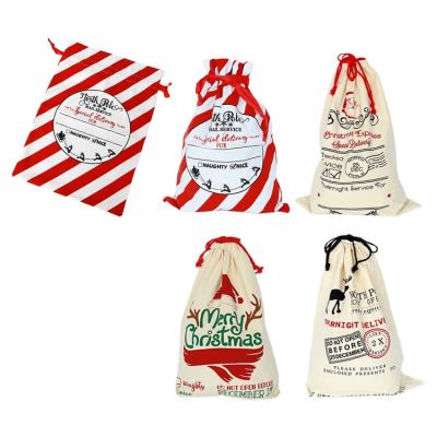 China Wholesale Decoration Gift Kiaye Candy Packaging Bags Christmas Gift Bag Cotton Christmas Drawstring Bags for sale