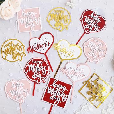 China Acrylic Cupcake Topper Wholesale Happy Cake Toppers Party Decoration Kiaye Mother Cake Decoration for sale