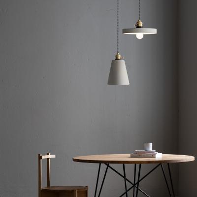 China Gary Color Industrial Creative Modern Minimalist Minimalist Bedside Led Cement Concrete Chandelier For Bedroom for sale