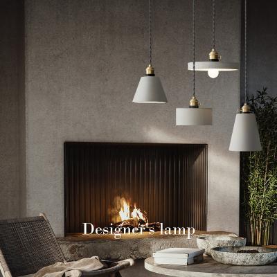 China Simple Modern Terrazzo Industrial Nordic Chandelier Bar Restaurant Style Cafe Bedroom Bedside Cement Chandelier for sale