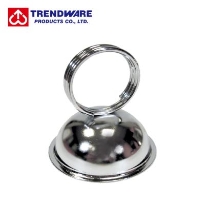 China Chrome Plated Steel Restaurant Dome Base Table Rings Clip Metal Menu Holder for sale