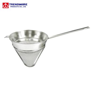 China Viable Conical Fine Mesh Kitchen Stainless Steel Bouillon Sieve for sale