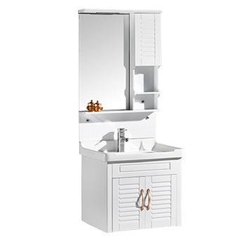 China Wholesale Cheap White Modern Bathroom Vanities 600x480mm Mirror Cabinets With Ceramic Sink for sale