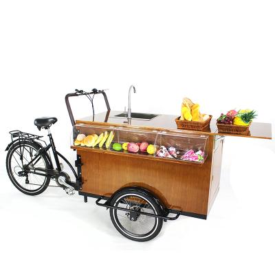 China New design fashion fruit processing factory coffee cart mobile coffee tricycle bicycle trailer for sale