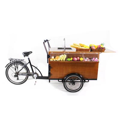 China New design fashion fruit processing factory coffee cart mobile coffee tricycle bicycle trailer for sale