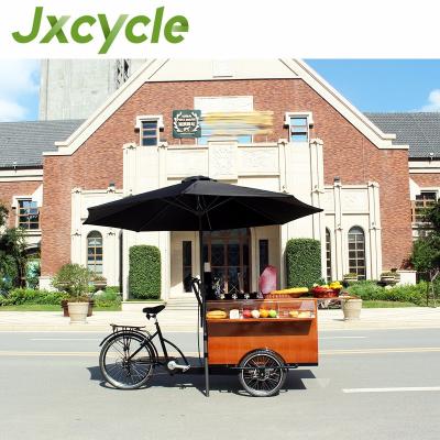 China Fruit processing plant factory direct sale three wheel mobile coffee cart wooden kiosk for sale