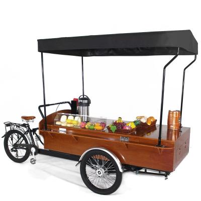 China Mobile ice cream cafe bike vending food cart tricycle for outdoor cafe business for sale