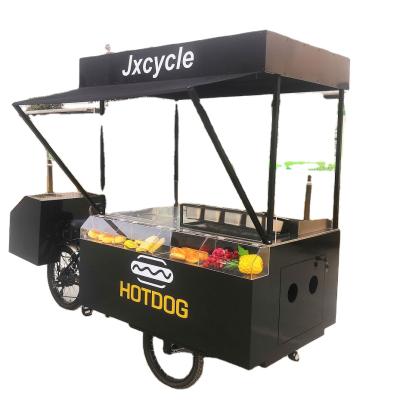 China Fast food vending newly designed mobile electric hot dog tricycle street hot dog bike with grill for sale