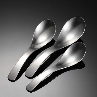 China Wholesales Logo Stainless Steel Dinner Dessert Spoon Viable Custom Coffee Round Cupping Spoon for sale