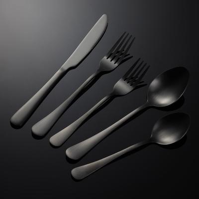 China Factory Direct Selling Cuttlery 410 Stainless Steel Viable Black 1010 Flatware Set Gift Box Metal Material Second Hand Wedding for sale