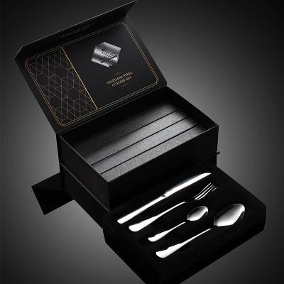 China Durable Shiny Metal Stainless Steel Hotel 24pcs Custom Cutlery Set With Case Mirror Polish Packing Promotion for sale