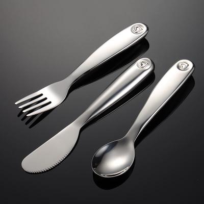 China Sustainable Camping Stainless Steel Utensil Set Portable Knives Fork Spoon Kids Cutlery Kids Stainless Steel Cutlery Set for sale