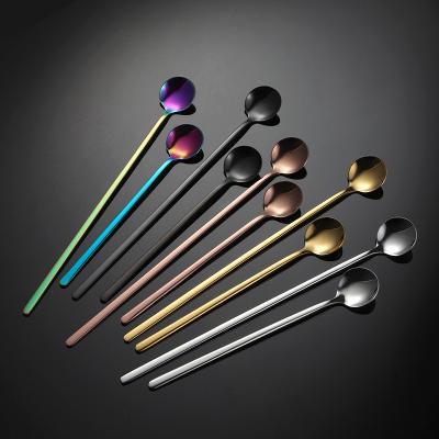 China Sustainable Professional Coffee Cupping Long Round Cupping Spoon Stainless Steel Cupping Spoon With Custom Logo for sale