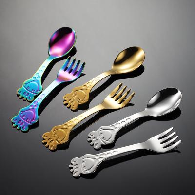 China Sustainable Silverware Kids Cutlery Sets 18/8 Food Grade Stainless Steel Toddler Utensils Baby Spoons And Baby Spoons for sale