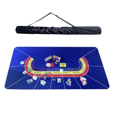 China Best Quality Blue Rubber Poker Mat Casino Pool Table Mat Table Cloth Wholesale Custom Design Factory For Casino Game for sale