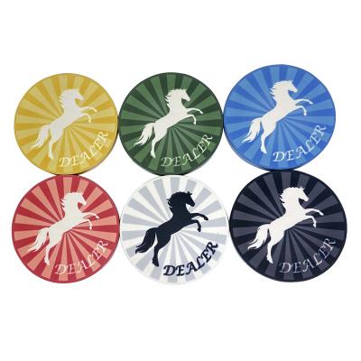 China New Design 48.5mm Horse Free Design Poker Dealer Button 20g Ceramic Chips For Casino Game Accessories for sale