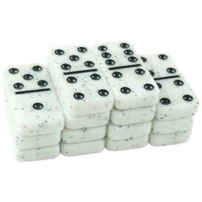 China Wholesale Custom Marble Effect Dominoes Double 6 Six Set Black Color Marble Effect Domino Decor For Gambling Game for sale