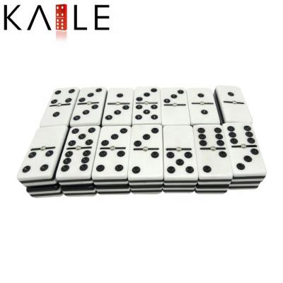 China Casino Gambling Factory Direct Sale Acrylic Black And White Four Layer Double Six Dominoes Domino Set For Gambling Table Games for sale