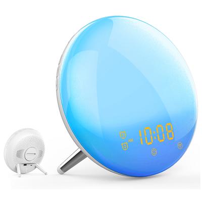 China Calendars Table Wake Up Light With Led Display Digital Kids Sunrise Simulation Alarm Clock Smart Radio for sale