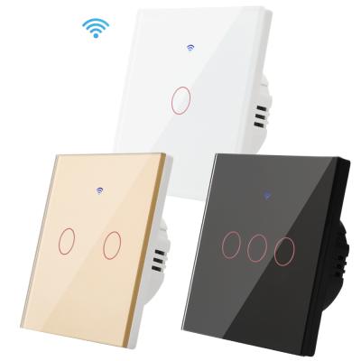 China Alexa Instruments Voice Control Light Switch Tuya Wifi Wireless Remote EU EU Glass YD22-WS-T4_EU Smart Home Automation System for sale