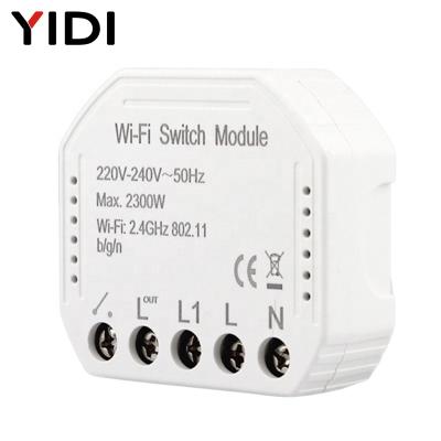 China Plastic DIY Mini Tuya Wireless 1 Strip Wifi Lamp Switch Module Smart Breaker Relay 2 Controller 3way Switch Alexa Universal Universal for sale