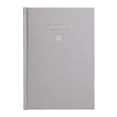 China Hardcover Journals Customizable Printing Hardcover Shinny Weekly Monthly Agendas Planner Notebook 2022 Silver Canvas Cover A5 for sale